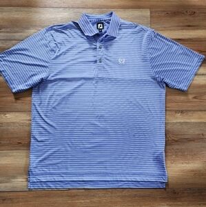 FJ FootJoy Golf Polo Shirt Mens XL Periwinkle Stripe